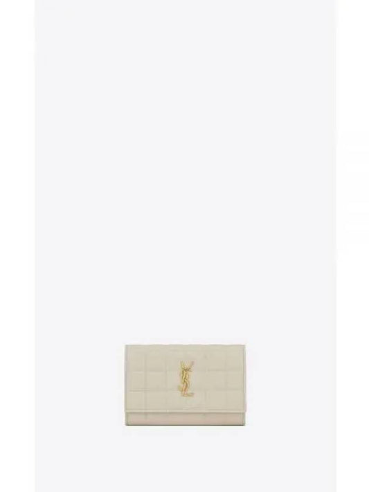 Cassandra Quilting Leather Half Wallet Blanc Vintage - SAINT LAURENT - BALAAN 2