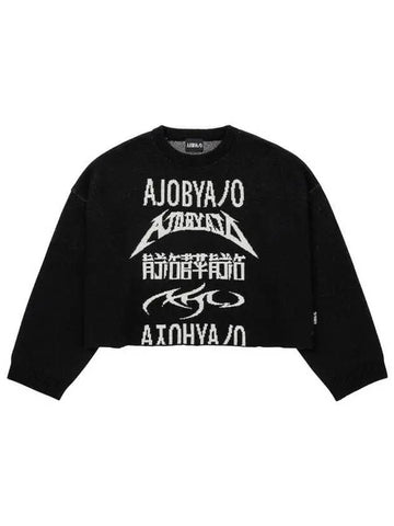 Total Logo Cropped Sweater BLACK Black 270608 - AJOBYAJO - BALAAN 1