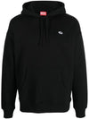 S Rob Doval PJ Oval D Patch Hoodie Black - DIESEL - BALAAN 2