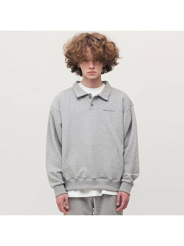 RC Polo Collar MTM Sweatshirt Grey - REPLAYCONTAINER - BALAAN 1