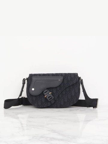 Oblique Saddle Messenger Bag Black 1ADPO325YKY H03E - DIOR - BALAAN 1