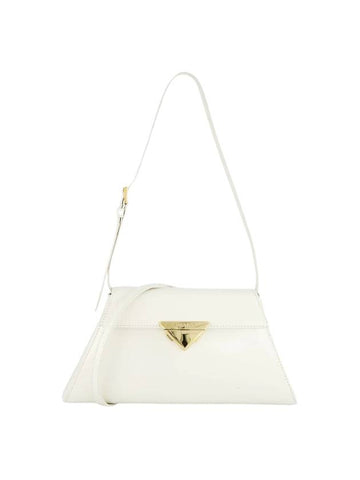 Medium Brushed Leather Hand Shoulder Bag White - PRADA - BALAAN 1