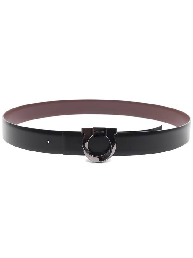 Gancini Reversible Leather Belt - SALVATORE FERRAGAMO - BALAAN 5