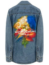 Men's Swaying Flower Denim Long Sleeve Shirt Blue - WOOYOUNGMI - BALAAN 4