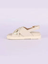 Gold Logo Leather Sandals White - GUCCI - BALAAN 4