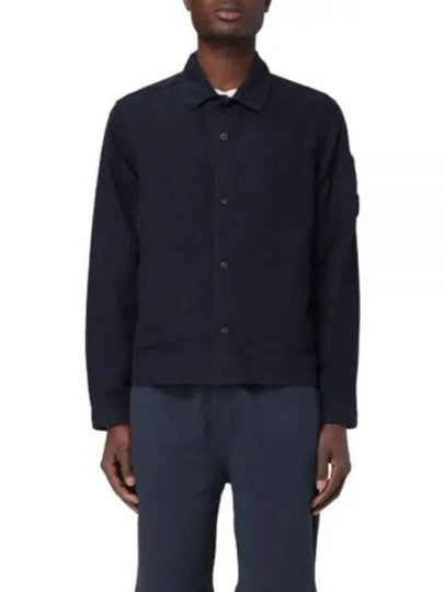 Cotton Linen Over Long Sleeve Shirt Navy - CP COMPANY - BALAAN 2