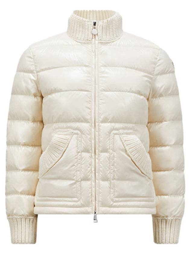 1A00015 5963V 070 ARCELOT Logo Patch Neck Knit Down Padded Ivory Women s Jacket TJ - MONCLER - BALAAN 1