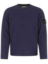 Logo Patch Crewneck Knit Top Royal Blue - STONE ISLAND - BALAAN 1