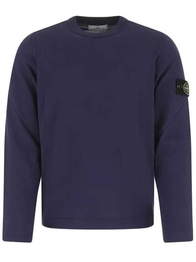 Logo Patch Crewneck Knit Top Royal Blue - STONE ISLAND - BALAAN 1