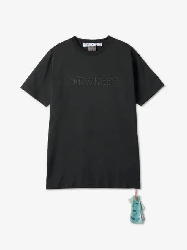 Off White Bukish Logo Short Sleeve T Shirt Black OMAA027S23JER0151010 - OFF WHITE - BALAAN 1