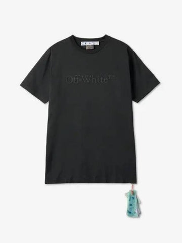 Off White Bukish Logo Short Sleeve T Shirt Black OMAA027S23JER0151010 - OFF WHITE - BALAAN 1