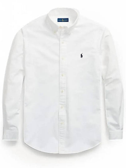 Embroidered Pony Logo Long Sleeve Shirt White - POLO RALPH LAUREN - BALAAN 2