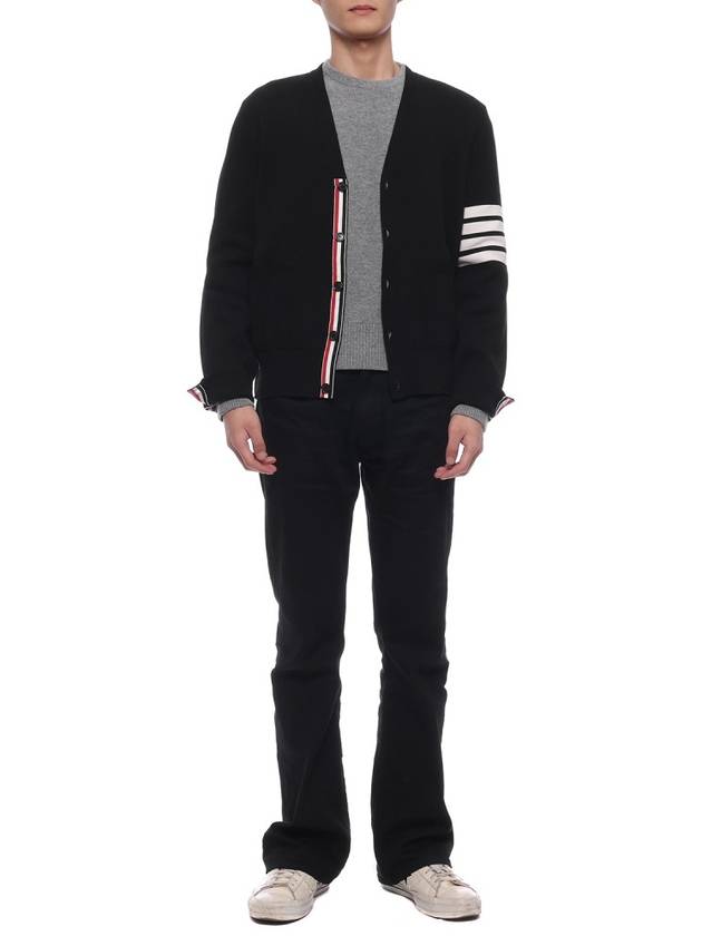 Milano Stitch 4-Bar Cardigan Black - THOM BROWNE - BALAAN 4