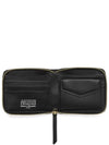 Stitch Zip Around Medium Halfwallet Black - MAISON MARGIELA - BALAAN.