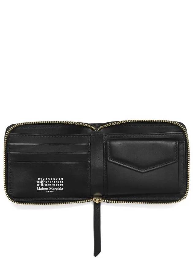 Stitch Zip Around Medium Halfwallet Black - MAISON MARGIELA - BALAAN.