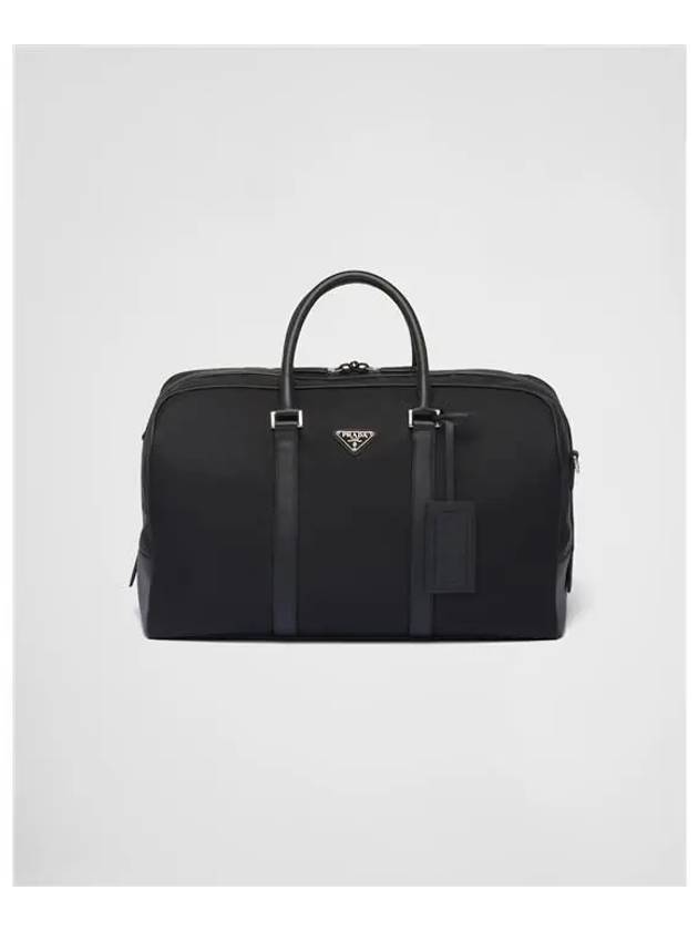 Re Nylon Saffiano Leather Duffel Bag Black - PRADA - BALAAN 2