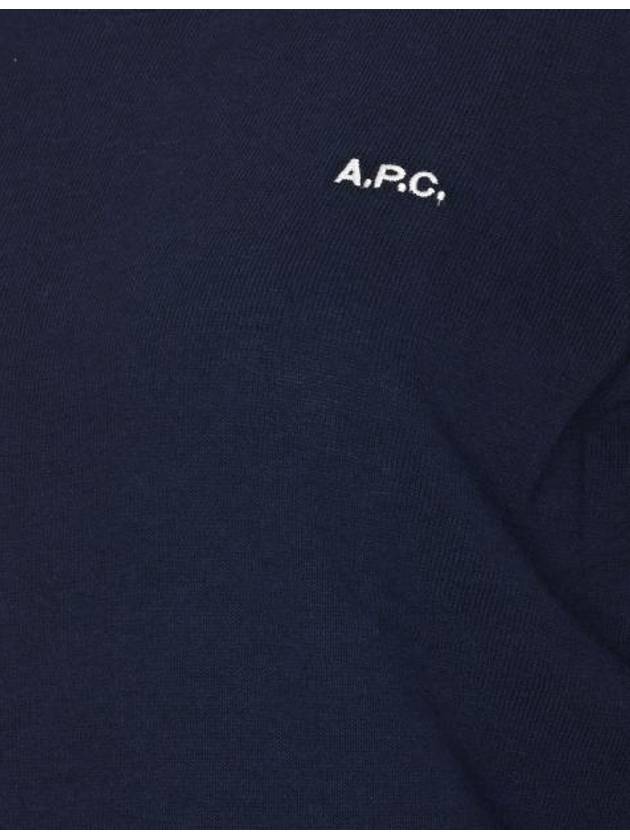 Embroidered Logo Knit Top Navy - A.P.C. - BALAAN 4