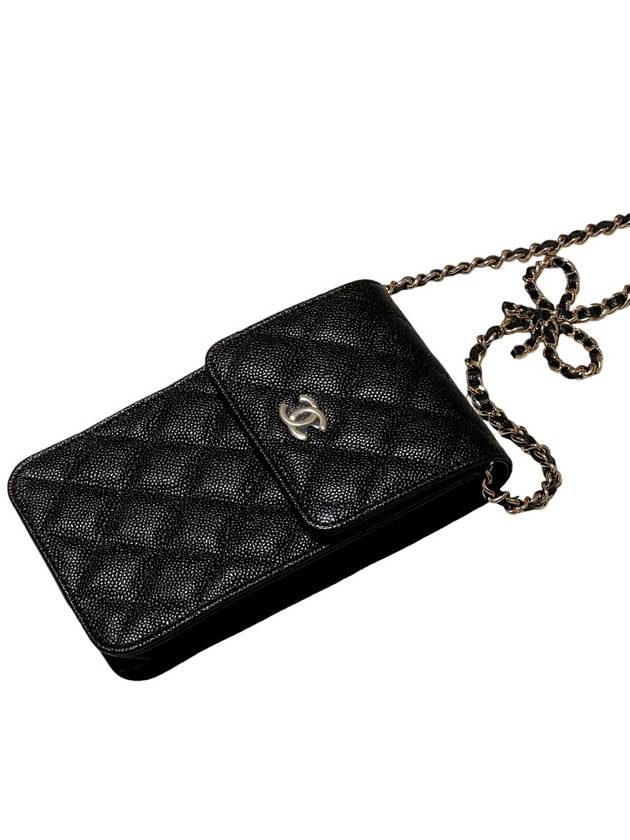 Classic Caviar Ribbon Chain Phone Holder Cross Bag AP3307 - CHANEL - BALAAN 1