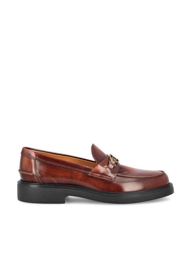 Metal Logo Leather Loafers Brown - TOD'S - BALAAN 1