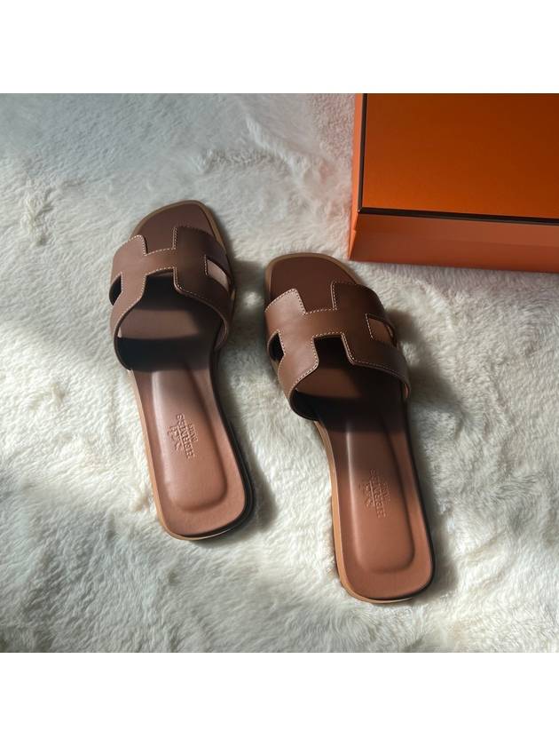 Women Sandals Oran Gold Slippers H021056Z - HERMES - BALAAN 5