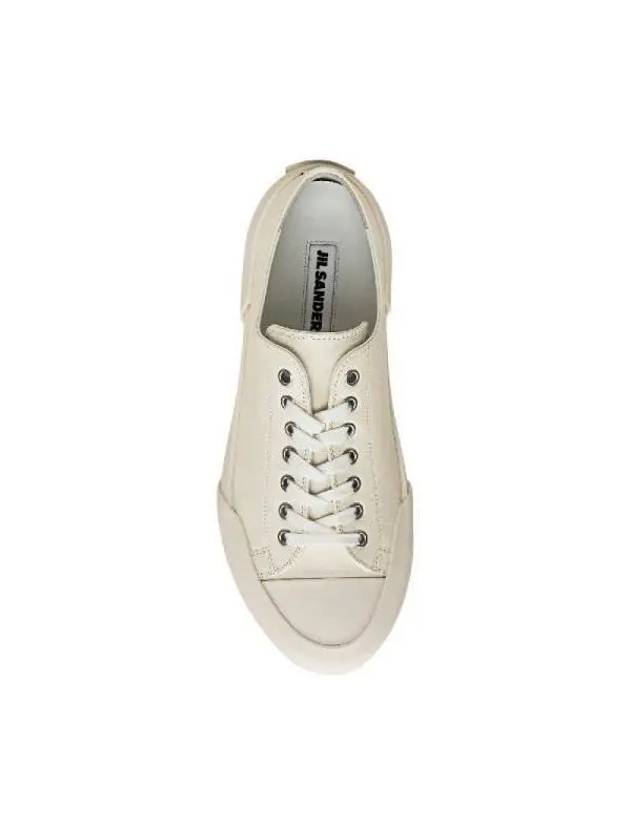 Logo Print Cotton Low Top Sneakers White - JIL SANDER - BALAAN 5