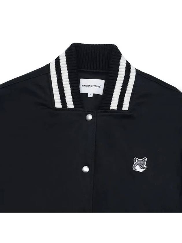 Satin Cotton Bomber Jacket Black - MAISON KITSUNE - BALAAN 4