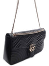 GG Marmont Leather Shoulder Bag Black - GUCCI - BALAAN 4