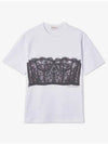 Lace Corset Print Short Sleeves T-Shirt White - ALEXANDER MCQUEEN - BALAAN 2