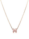 Mini Pop H Pendant Rose Gold Rose Dragee - HERMES - BALAAN.