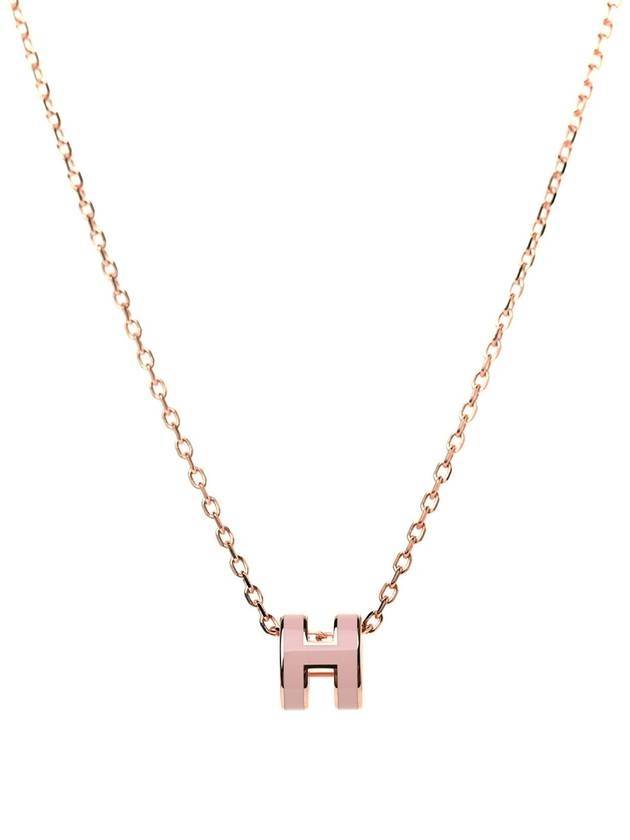 Mini Pop H Pendant Rose Gold Rose Dragee - HERMES - BALAAN.