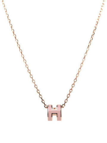 Mini Pop H Pendant Rose Gold Rose Dragee - HERMES - BALAAN.