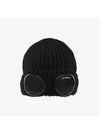 Goggle Detail Ribbed Beanie Black - CP COMPANY - BALAAN 3