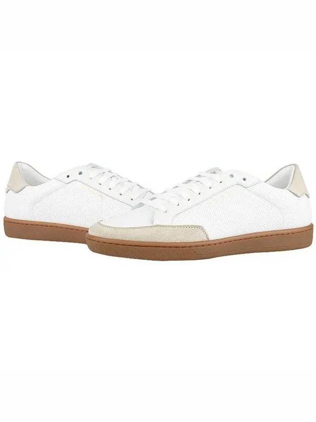 Court Classic Perforated Beige Tab Low Top Sneakers White - SAINT LAURENT - BALAAN 2