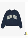 Logo Print Oversized Cotton Sweatshirt Navy - CELINE - BALAAN 2