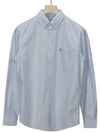 Striped Oxford Long Sleeve Shirt Blue - MAISON KITSUNE - BALAAN 2