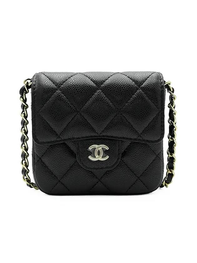 Women s Classic Logo Caviar Chain Mini Cross Bag Black - CHANEL - BALAAN 1