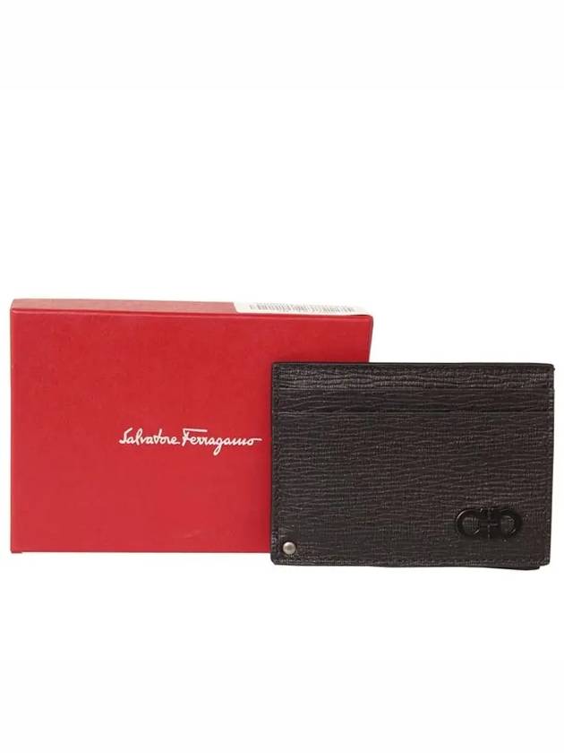 Double Gancini Leather Card Wallet Black - SALVATORE FERRAGAMO - BALAAN 6