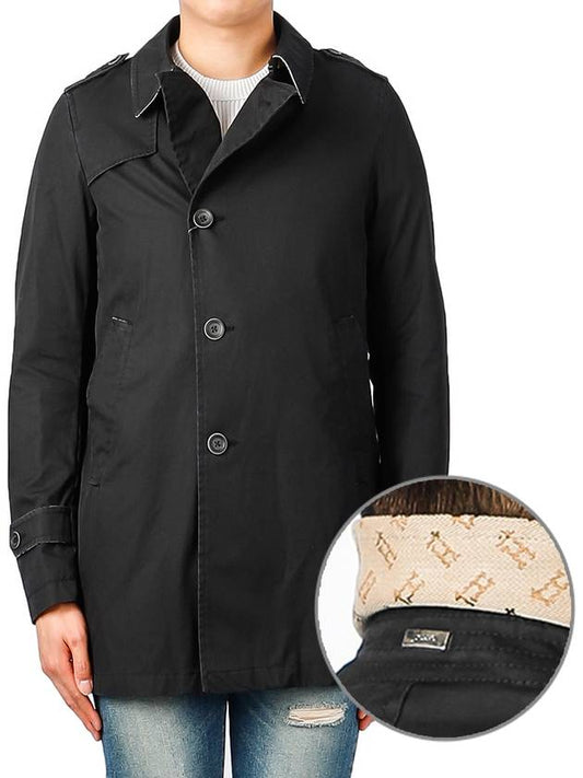 Men's Cotton Jacket Black - HERNO - BALAAN.