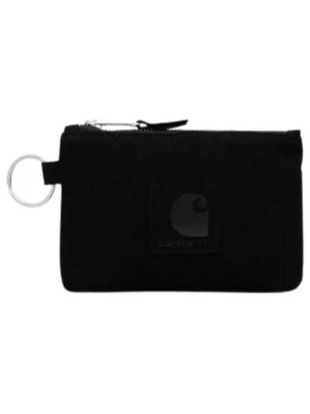 Logo Patch Suede Zipper Half Wallet Black - CARHARTT WIP - BALAAN 2