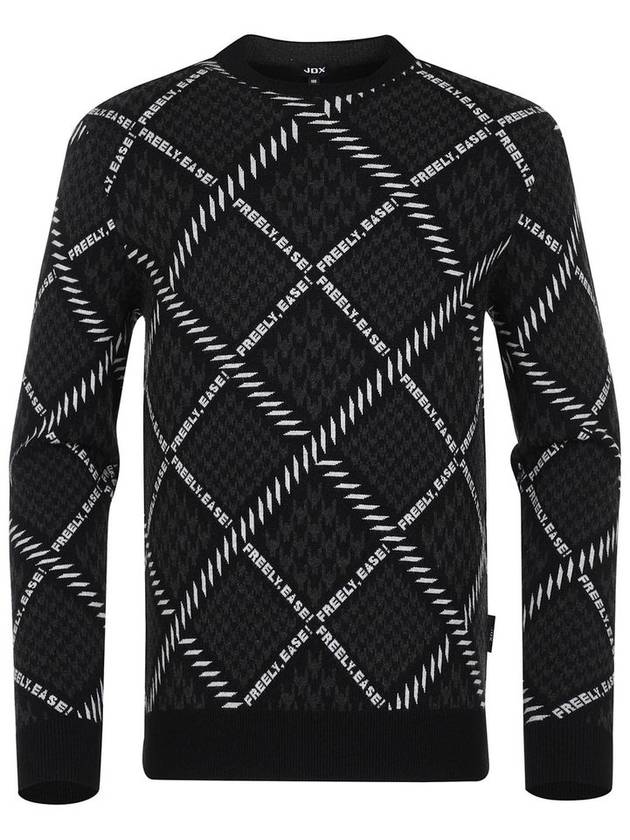 Men s Argyle Pattern Round Pullover X2SPV4343 Winter Golf Wear Knit - JDX - BALAAN 1