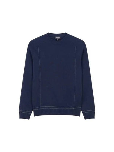 Men's Cashmere Wool Raglan Knit Navy 270642 - GIORGIO ARMANI - BALAAN 1