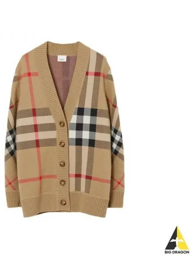 Check Technical Wool Jacquard Cardigan Archive Beige - BURBERRY - BALAAN 2