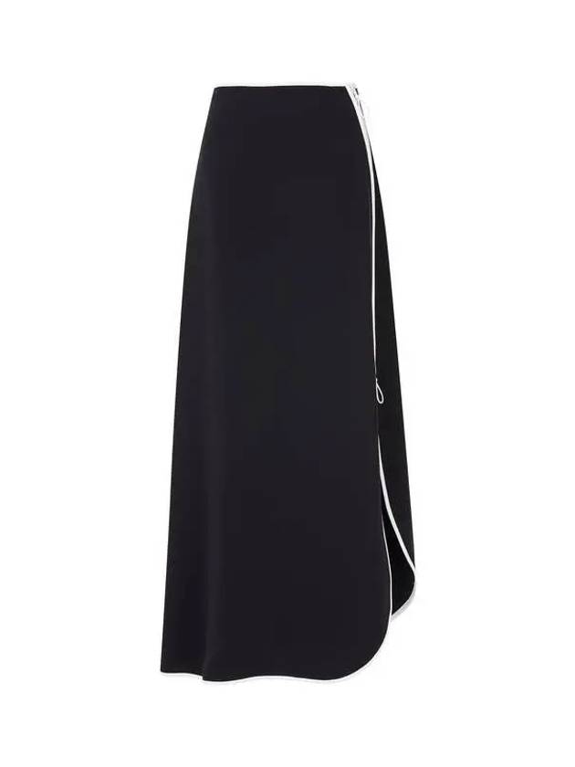 Women Maxi Silk Slit Skirt Black - GIORGIO ARMANI - BALAAN 1