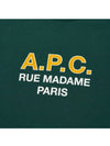 Logo Print Cotton Sweatshirt Green - A.P.C. - BALAAN 4