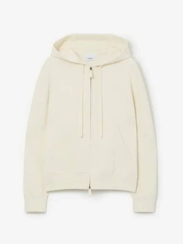 Drawstring Zip-Up Hoodie Ivory - BURBERRY - BALAAN 2