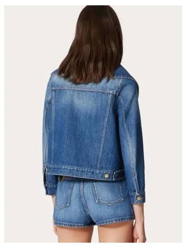 Cropped cotton denim jacket 3B3DC02Z822 528 - VALENTINO - BALAAN 3