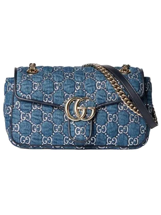 GG Marmont Small Denim Shoulder Bag Blue - GUCCI - BALAAN 1