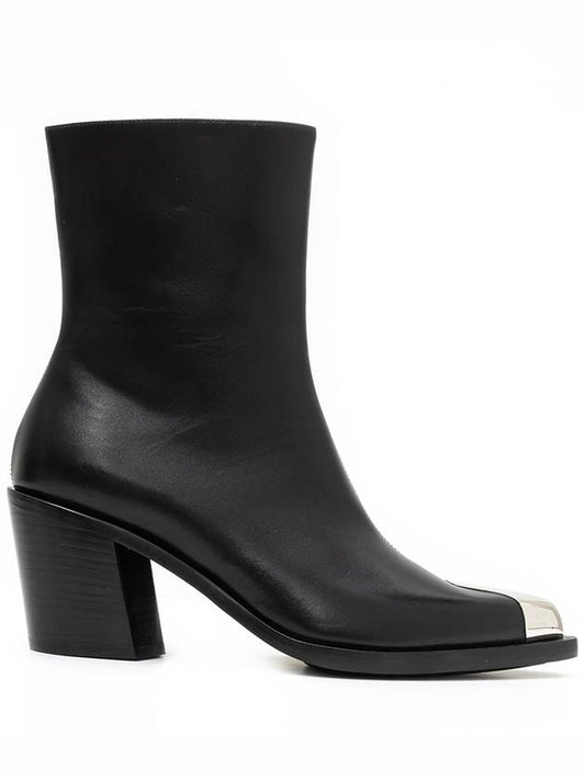 silver toe ankle middle boots heel - ALEXANDER MCQUEEN - BALAAN.