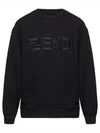 Embroidered Logo Crew Neck Sweatshirt Black - FENDI - BALAAN 2