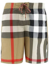 Check Swim Shorts Archive Beige - BURBERRY - BALAAN 2